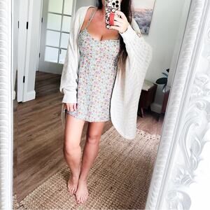 Petite Fleur meadow frolicking blooming floral cami mini dress